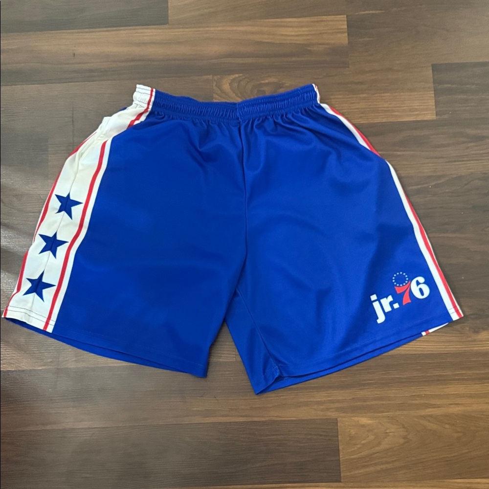 Blue Athletic Shorts with Star Design